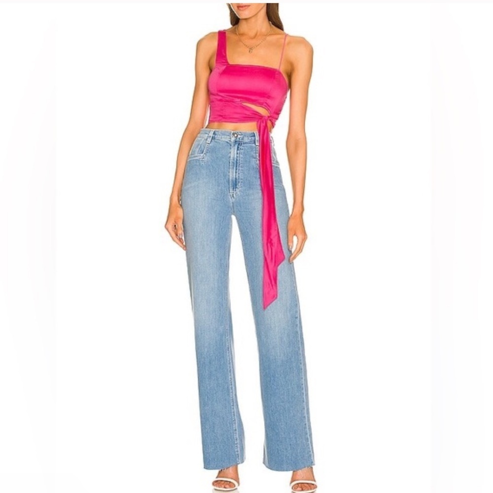 New Free People Mila Tie Front Crop Top
